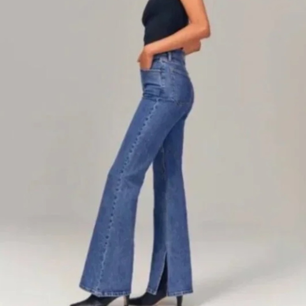 Abercrombie & Fitch Vintage Flare High Rise Jeans with Slit
